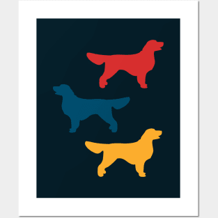 Golden Retriever Colorful Silhouettes Posters and Art